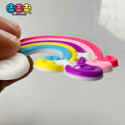 Rainbow Cloud And Stars Flatback Silicon Bendable Charms 10 Pcs Playcode3 Llc Charm