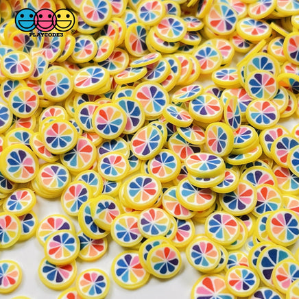 Rainbow Color Wheel Fimo Slices Fake Sprinkles Yellow Decoden Funfetti 20 Grams Sprinkle