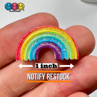 Rainbow Glitter Charm Flatback Charms Rainbows Decoden Cabochons 10 Pcs