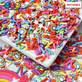 Rainbow And Stars Fimo Fake Sprinkles Mix Rainbows Star Decoden Funfetti 20 Grams Sprinkle