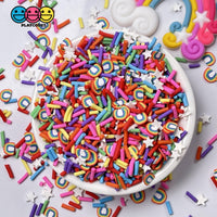 Rainbow And Stars Fimo Fake Sprinkles Mix Rainbows Star Decoden Funfetti Sprinkle