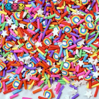 Rainbow And Stars Fimo Fake Sprinkles Mix Rainbows Star Decoden Funfetti Sprinkle