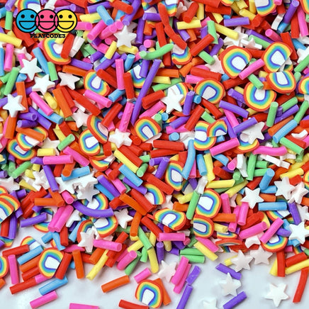 Rainbow And Stars Fimo Fake Sprinkles Mix Rainbows Star Decoden Funfetti Sprinkle