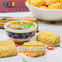 Ramen Instant Noddle Miniatures Mixed Charm Round And Square Flatback Charms 10 Pcs