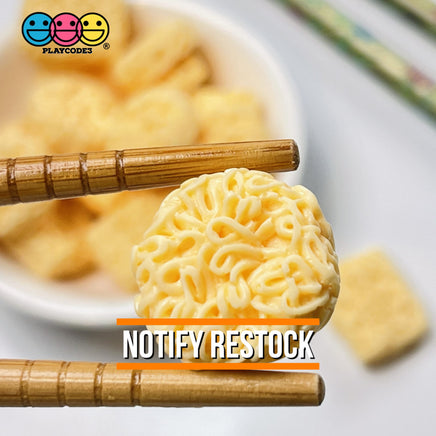 Ramen Instant Noddle Miniatures Mixed Charm Round And Square Flatback Charms 10 Pcs