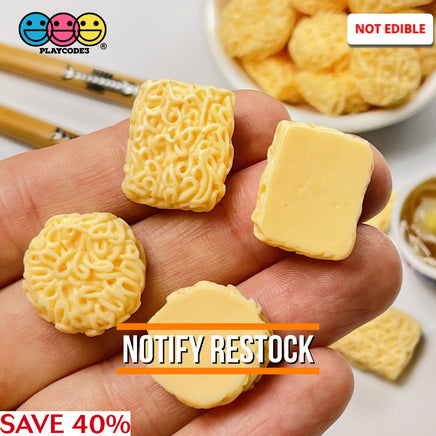 Ramen Instant Noddle Miniatures Mixed Charm Round And Square Flatback Charms 10 Pcs