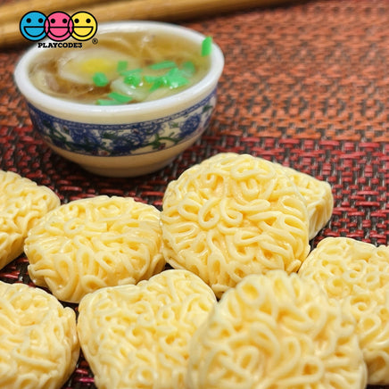 Ramen Instant Noddle Miniatures Mixed Charm Round And Square Flatback Charms 10 Pcs