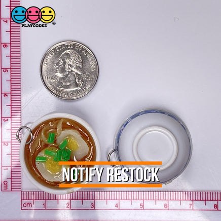 Ramen Noddle Egg Soup Bowl Mini With Loop Ring For Keychain Jewelry Realistic Cabochons 5 Pcs Charm