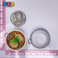 Ramen Noddle Egg Soup Bowl Mini With Loop Ring For Keychain Jewelry Realistic Cabochons 5 Pcs Charm