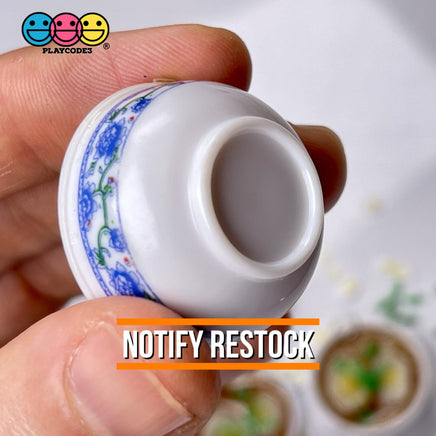 Ramen Noddle Egg Soup Bowl Mini With Loop Ring For Keychain Jewelry Realistic Cabochons 5 Pcs Charm