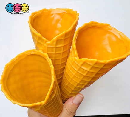 Fake Real Size Ice Cream Waffle Cone Plastic Food Desserts Prop 3 pcs PLAYCODE3 Fake Food