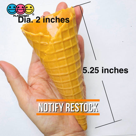 Fake Real Size Ice Cream Waffle Cone Plastic Food Desserts Prop 3 pcs PLAYCODE3 Fake Food