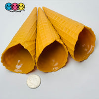 Fake Real Size Ice Cream Waffle Cone Plastic Food Desserts Prop 3 pcs PLAYCODE3 Fake Food