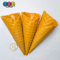 Fake Real Size Ice Cream Waffle Cone Plastic Food Desserts Prop 3 pcs PLAYCODE3 Fake Food