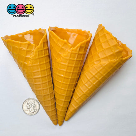 Fake Real Size Ice Cream Waffle Cone Plastic Food Desserts Prop 3 pcs PLAYCODE3 Fake Food