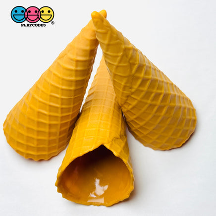 Fake Real Size Ice Cream Waffle Cone Plastic Food Desserts Prop 3 pcs PLAYCODE3 Fake Food