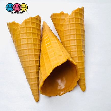 Fake Real Size Ice Cream Waffle Cone Plastic Food Desserts Prop 3 pcs PLAYCODE3 Fake Food