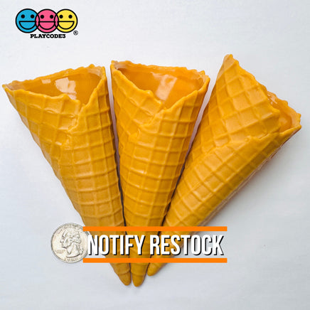 Fake Real Size Ice Cream Waffle Cone Plastic Food Desserts Prop 3 pcs PLAYCODE3 Fake Food