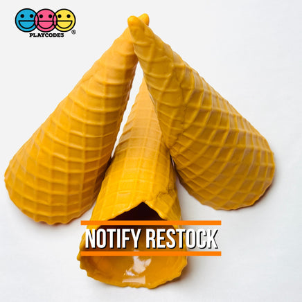 Fake Real Size Ice Cream Waffle Cone Plastic Food Desserts Prop 3 pcs PLAYCODE3 Fake Food