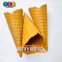 Fake Real Size Ice Cream Waffle Cone Plastic Food Desserts Prop 3 pcs PLAYCODE3 Fake Food