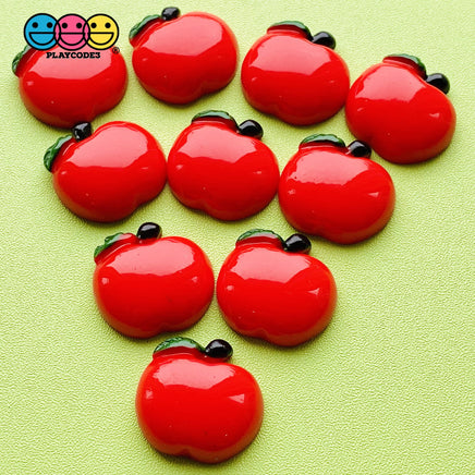 Red Apple Charms Fake Food 3D Cabochons 10Pcs Charm