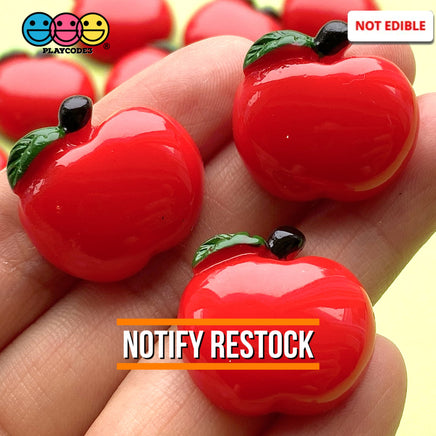 Red Apple Charms Fake Food 3D Cabochons 10Pcs Charm