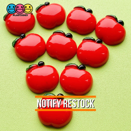 Red Apple Charms Fake Food 3D Cabochons 10Pcs Charm