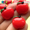 Red Apple Charms Fake Food 3D Cabochons 10Pcs Charm