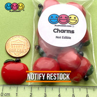 Red Apple Charms Fake Food 3D Cabochons 10Pcs Charm