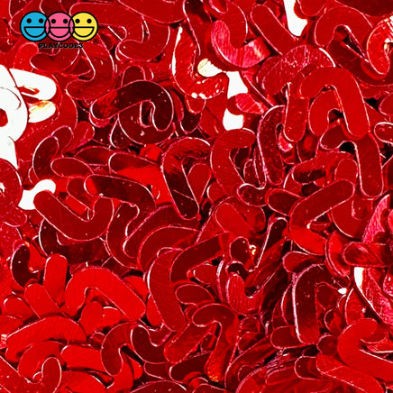 Red Candy Canes Christmas Holiday Glitter Confetti Iridescent 8Mm Playcode3 Llc 10 Grams
