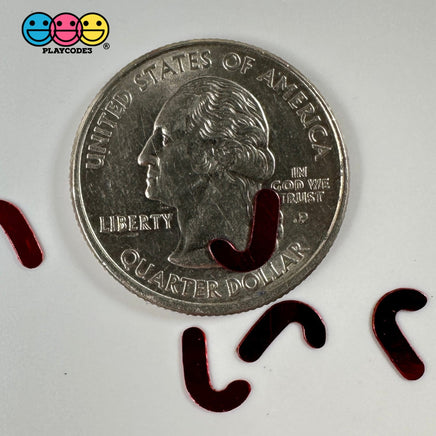 Red Candy Canes Christmas Holiday Glitter Confetti Iridescent 8Mm Playcode3 Llc