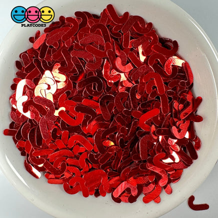 Red Candy Canes Christmas Holiday Glitter Confetti Iridescent 8Mm Playcode3 Llc