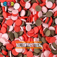 Red Chocolate Pink Flower Confetti Fake Clay Sprinkles Discs Valentines Day Decoden Jimmies Funfetti