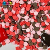 Red Chocolate Pink Flower Confetti Fake Clay Sprinkles Discs Valentines Day Decoden Jimmies Funfetti