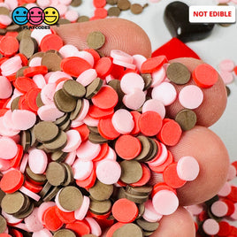 Red Chocolate Pink Flower Confetti Fake Clay Sprinkles Discs Valentines Day Decoden Jimmies Funfetti