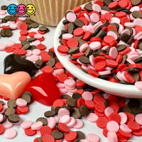 Red Chocolate Pink Flower Confetti Fake Clay Sprinkles Discs Valentines Day Decoden Jimmies Funfetti