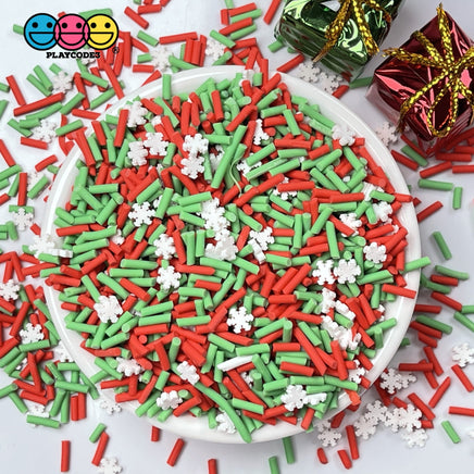 Clay Christmas Sprinkles With Snowflakes Decoden Sprinkle