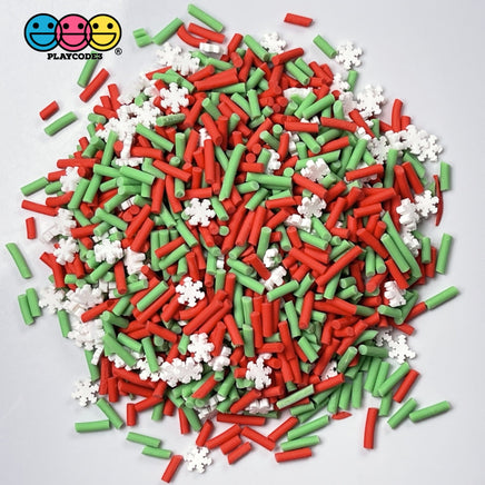 Clay Christmas Sprinkles With Snowflakes Decoden Sprinkle