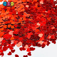 Red Hearts Valentines Day Color Shift Glitter Plastic Decoden Funfetti Playcode3 Llc