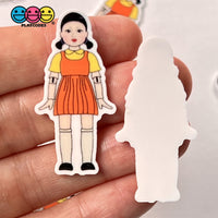 Red Light Green Game Girl Robot Character Planar Decoden Planars Cabochons Party Favor 10 Pcs