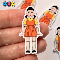 Red Light Green Game Girl Robot Character Planar Decoden Planars Cabochons Party Favor 10 Pcs