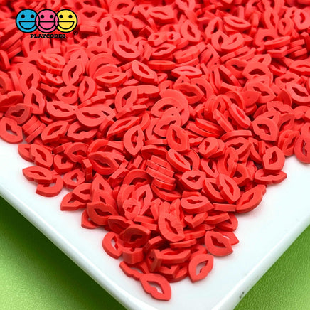 20/100G Valentines Red Lips Fimo Slices Fake Sprinkles Decoden Jimmies Playcode3 Sprinkle