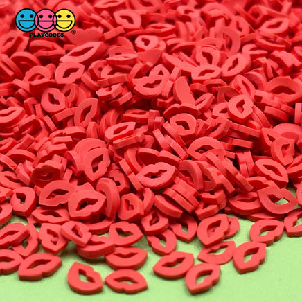20/100G Valentines Red Lips Fimo Slices Fake Sprinkles Decoden Jimmies Playcode3 Sprinkle