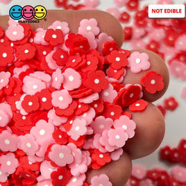 Red Pink Flower Fimo Fake Clay Sprinkles Flowers Valentines Day Decoden Jimmies Funfetti Sprinkle