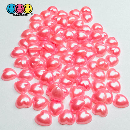 Red Pink Love Hearts Valentine’s Day Flatback Cabochons Decoden Charm 100 Pcs Pink(100Pcs)