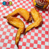 Fried Chicken Wings Fake Food Not A Toy Realistic Imitation Life Like Solid Plastic Resin 3 Pcs