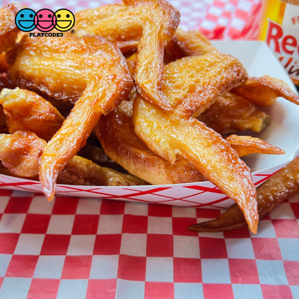 Fried Chicken Wings Fake Food Not A Toy Realistic Imitation Life Like Solid Plastic Resin 3 Pcs