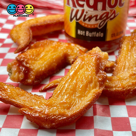 Fried Chicken Wings Fake Food Not A Toy Realistic Imitation Life Like Solid Plastic Resin 3 Pcs