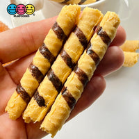 Rolled Wafer Fake Food Dessert Not A Toy Realistic Imitation Life Like Bendable Pvc Plastic 5 Pcs