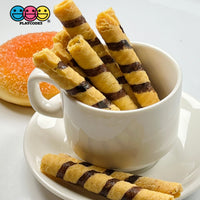 Rolled Wafer Fake Food Dessert Not A Toy Realistic Imitation Life Like Bendable Pvc Plastic 5 Pcs